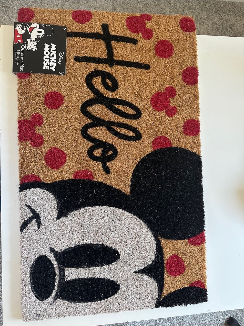 ❤️🖤 Disney Mickey Mouse “Hello” Doormat | Outdoor Mat | NWT ❤️🖤